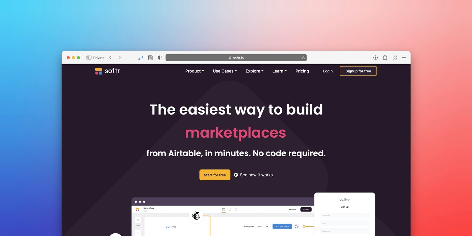 landing page