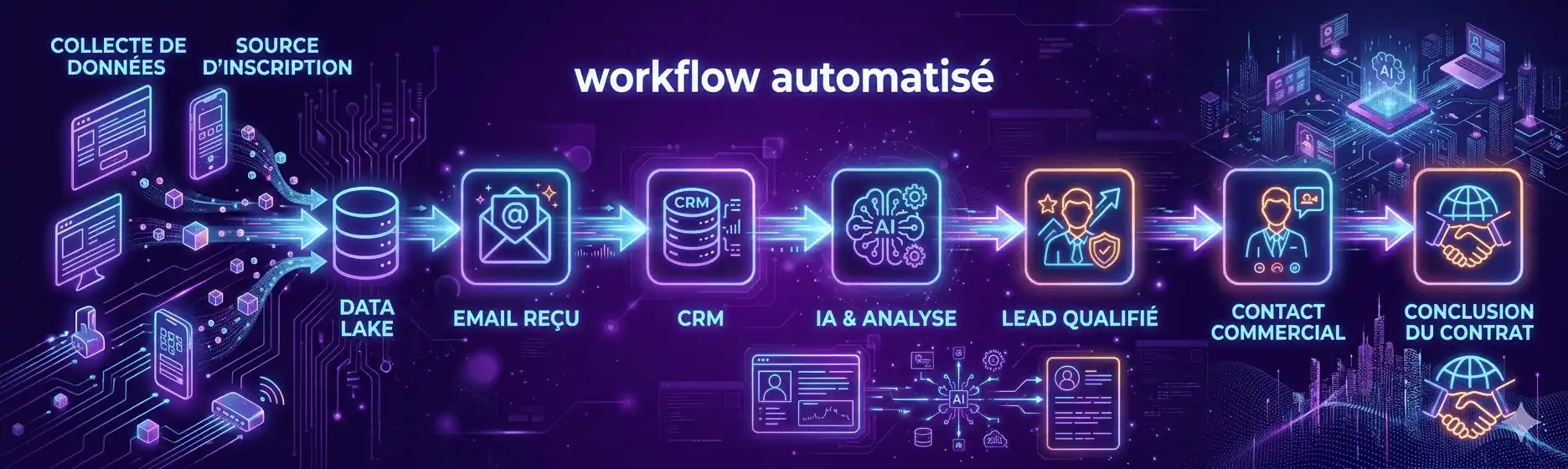 Workflow d'automatisation de la prospection B2B avec l'IA pour PME : outils et processus
