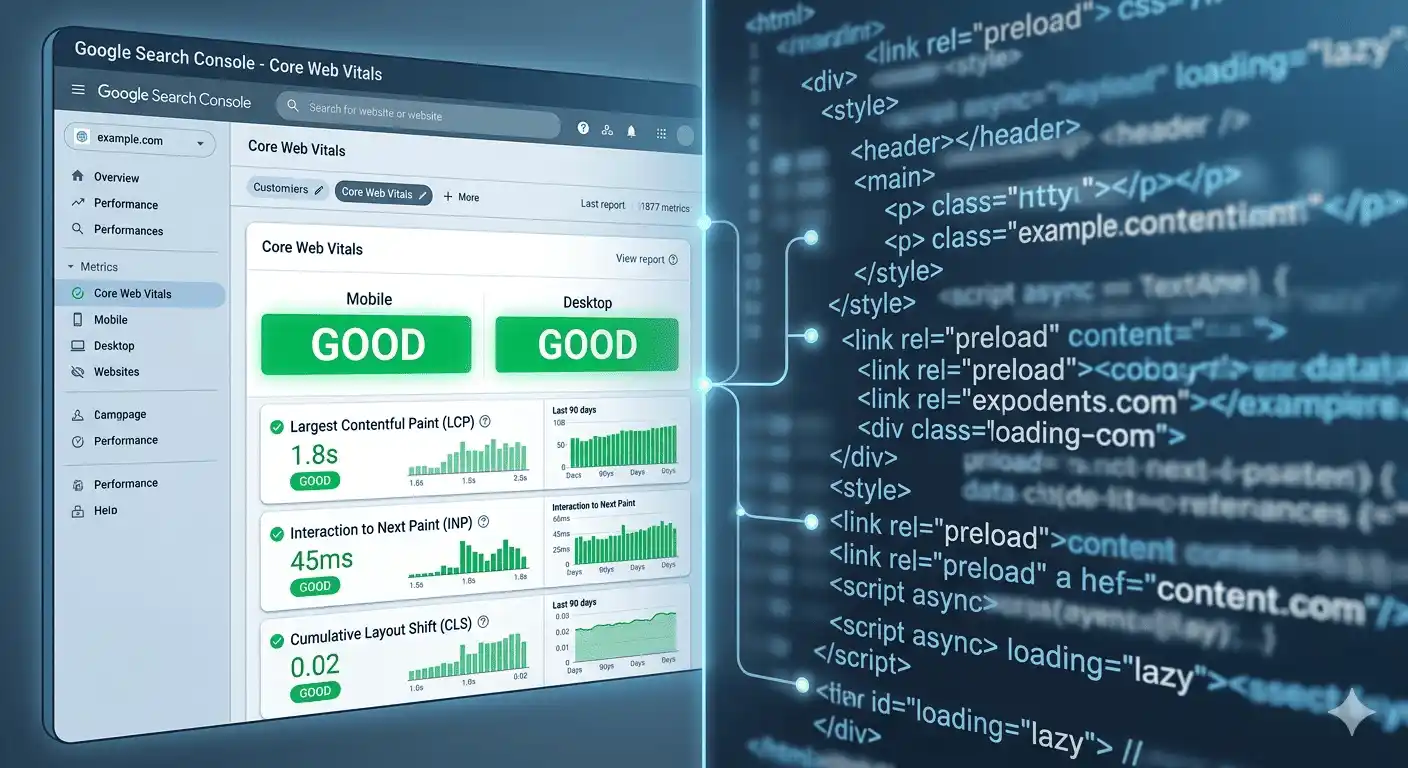 Dashboard Core Web Vitals 2026 : métriques LCP, FID et CLS optimisées pour un site WordPress performant