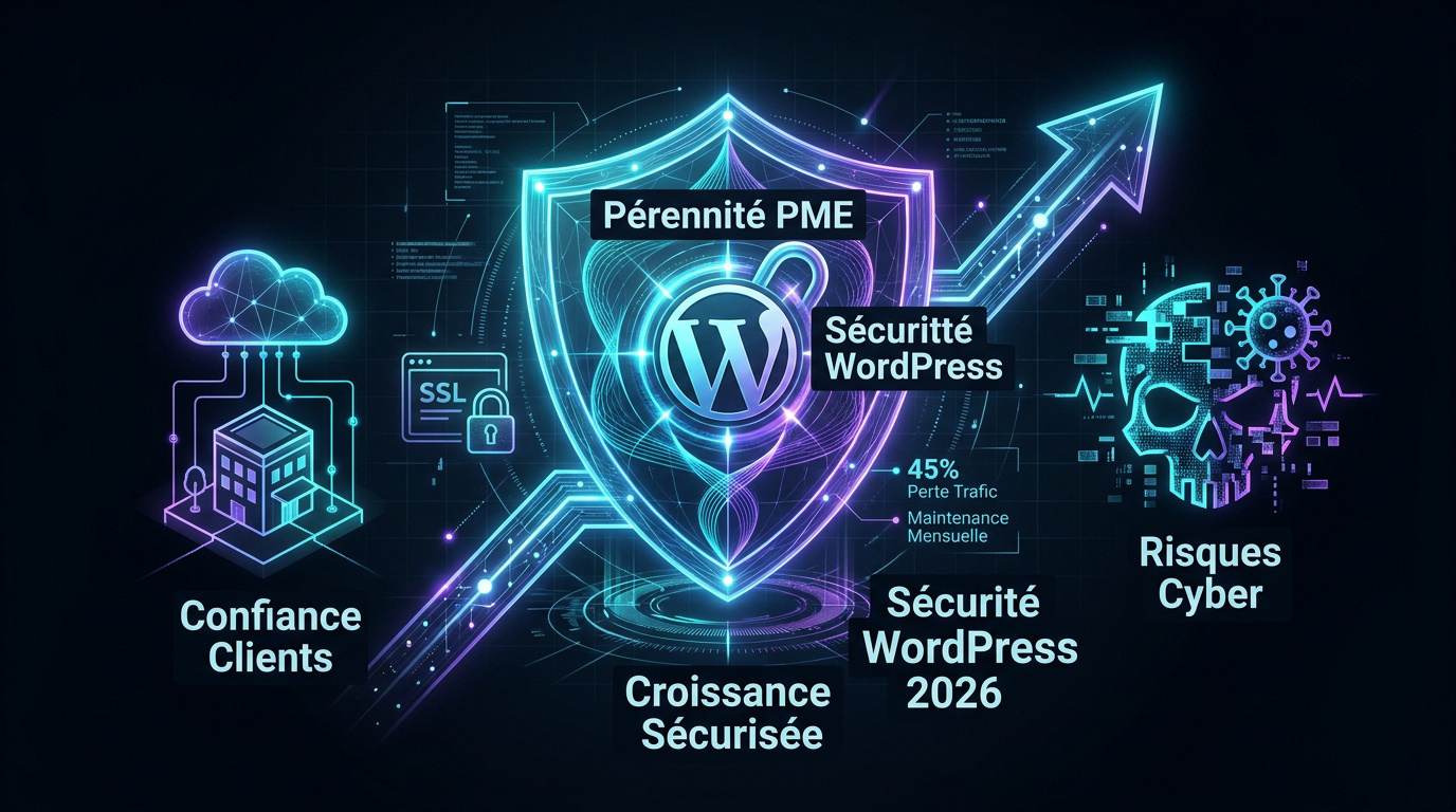 Infographie sur les mesures de sécurité WordPress essentielles pour les PME en 2026