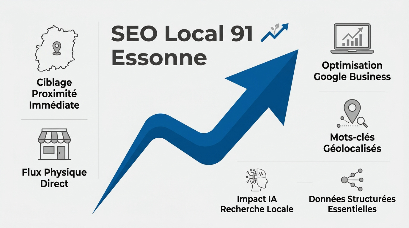 Infographie sur la performance du SEO local pour les entreprises en Essonne