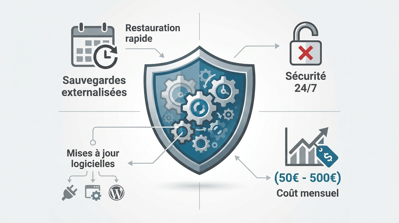 Graphique des tarifs de maintenance WordPress et protocoles de sécurité