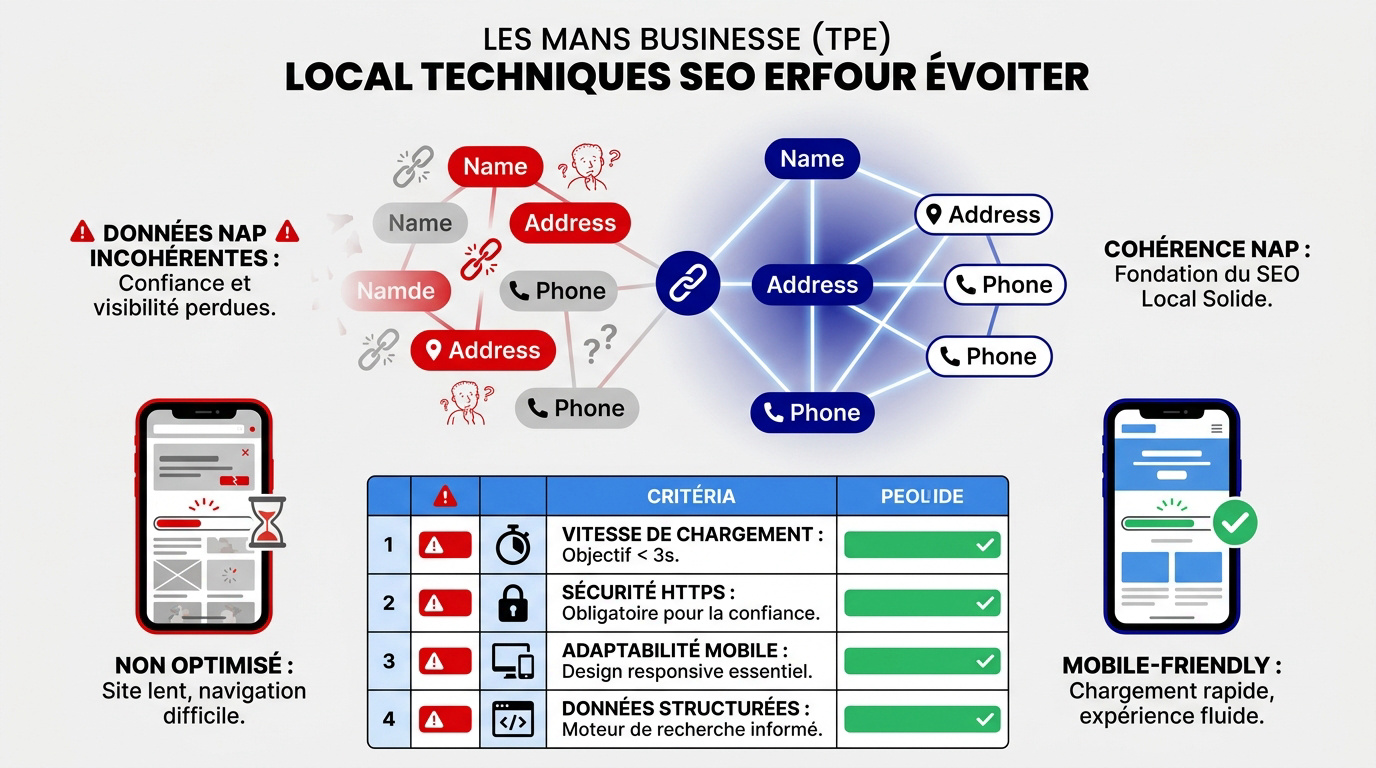 Optimisation technique du SEO local et cohérence NAP pour les TPE