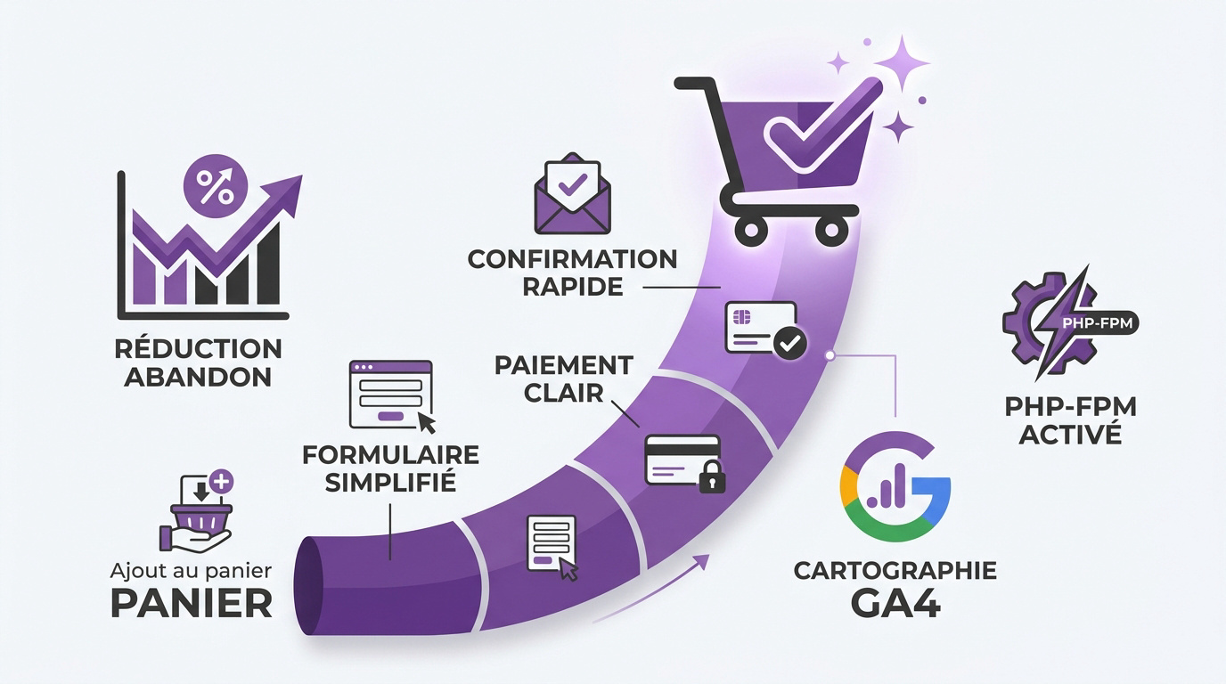 Infographie sur l'optimisation du tunnel de commande WooCommerce