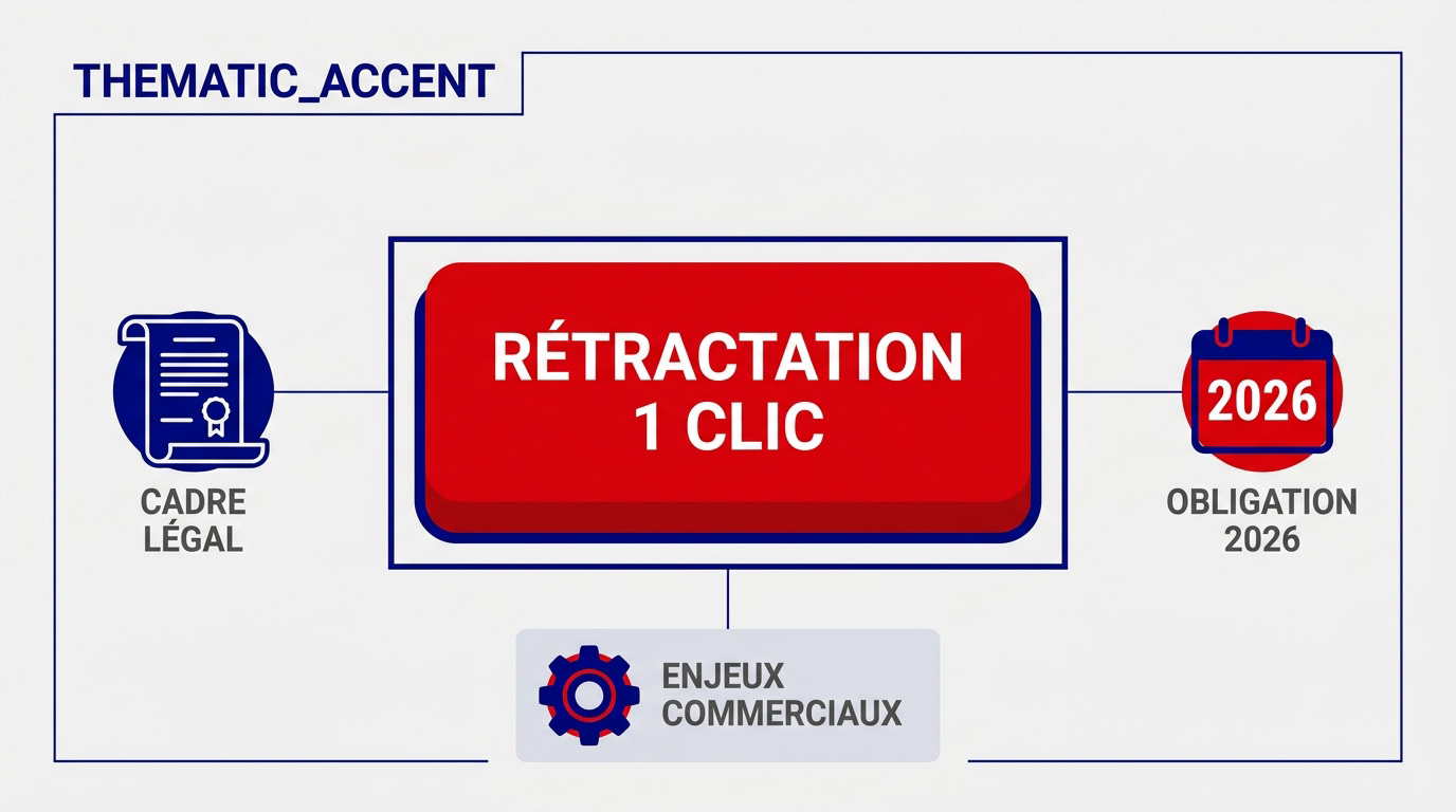 Illustration de l'obligation légale de rétractation en un clic pour 2026